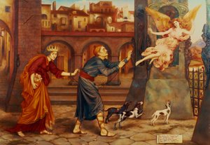 Blindness and Cupidity Chasing Joy from the City, 1897 by Evelyn De Morgan